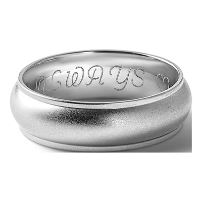 14K White Gold 6mm Half Round Wedding Band – view 6