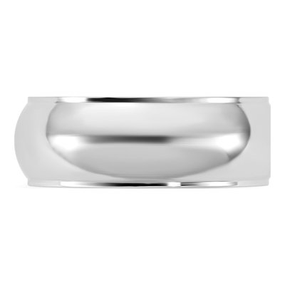 14K White Gold 7mm Half Round Wedding Band – view 3