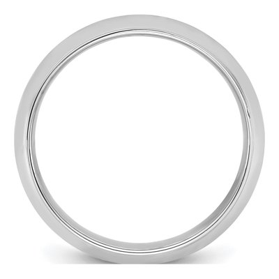 14K White Gold 7mm Half Round Wedding Band – view 2