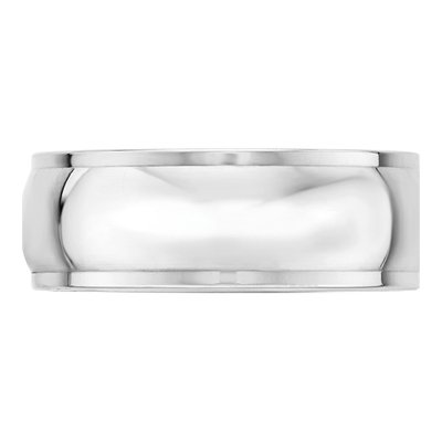 14K White Gold 8mm Half Round Wedding Band – view 2