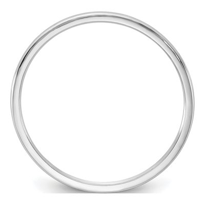 14K White Gold 1mm Half Round Wedding Band – view 2