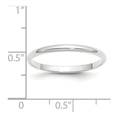 14K White Gold 2mm Domed Wedding Band – view 5