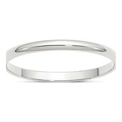 14K White Gold 2mm Domed Wedding Band