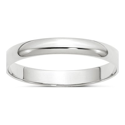 14K White Gold 3mm Domed Wedding Band