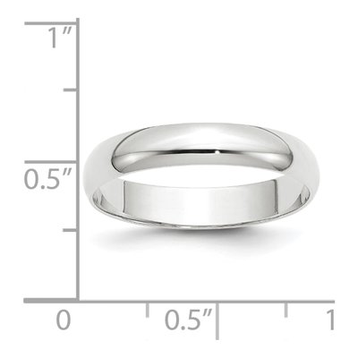 14K White Gold 4mm Domed Wedding Band – view 3