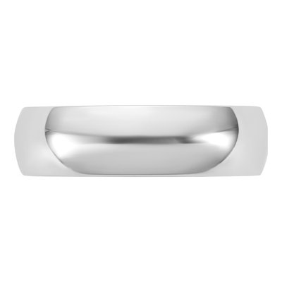 14K White Gold 5.5mm Half Round Wedding Band – view 3