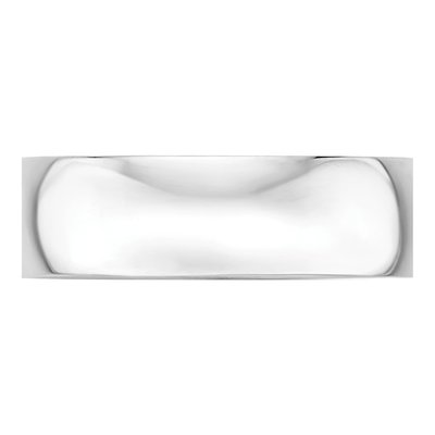 14K White Gold 6mm Half Round Wedding Band – view 3