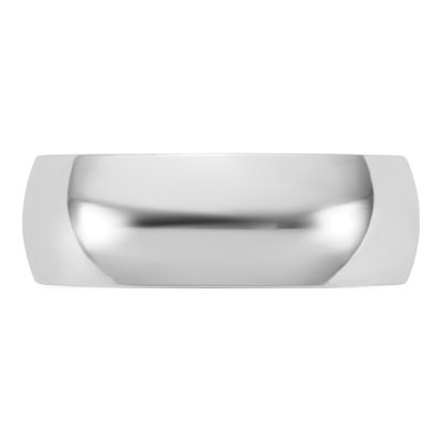 14K White Gold 6.5mm Half Round Wedding Band – view 3