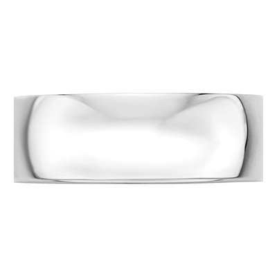 14K White Gold 7mm Half Round Wedding Band – view 2