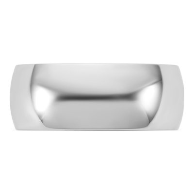 14K White Gold 7.5mm Half Round Wedding Band – view 3