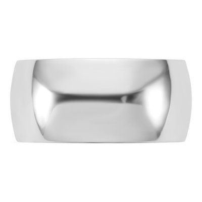 14K White Gold 9mm Half Round Wedding Band – view 3