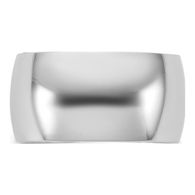 14K White Gold 10mm Half Round Wedding Band – view 3