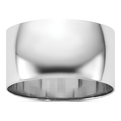 14K White Gold 10mm Half Round Wedding Band