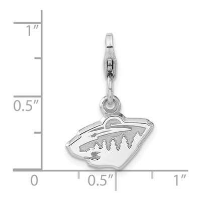 Sterling Silver Minnesota Wild Logo Charm – view 4