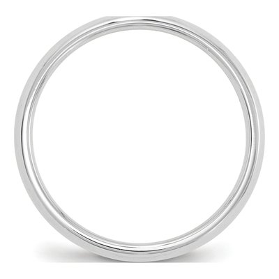 14K White Gold 6mm Knife Edge Comfort-Fit Wedding Band – view 2