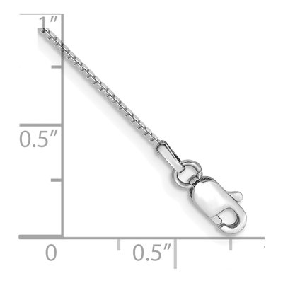 14K White Gold 0.9mm Box Chain Bracelet – view 3