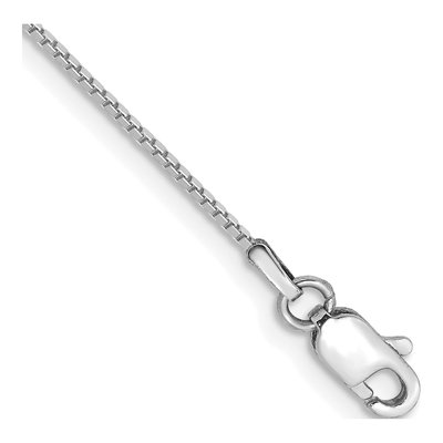 14K White Gold 0.9mm Box Chain Bracelet