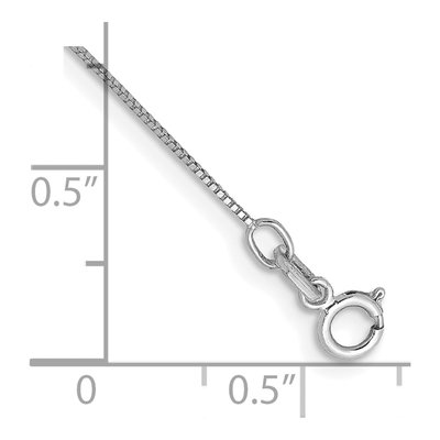 14K White Gold 0.5mm Box Chain Anklet – view 2