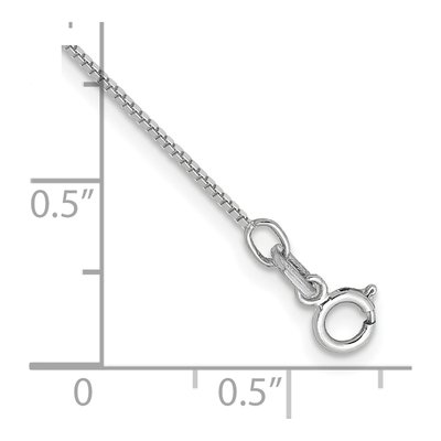 14K White Gold 0.7mm Box Chain Anklet – view 2