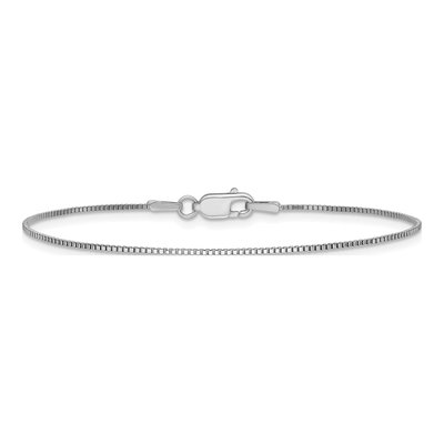 14K White Gold 0.95mm Box Chain Bracelet – view 4
