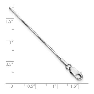 14K White Gold 0.95mm Box Chain Bracelet – view 6