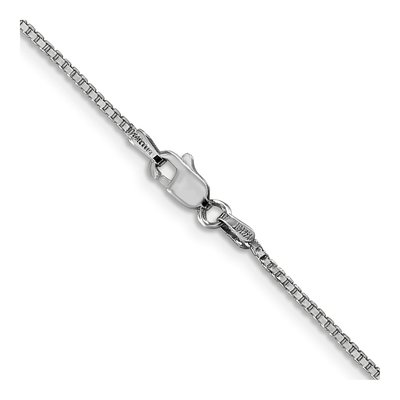 14K White Gold 1.1mm 18-inch Box Chain – view 5