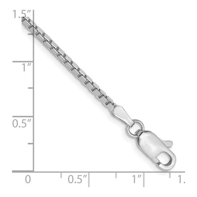 14K White Gold 1.9mm Box Chain Bracelet – view 3