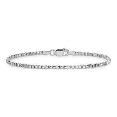 14K White Gold 1.9mm Box Chain Bracelet – view 4