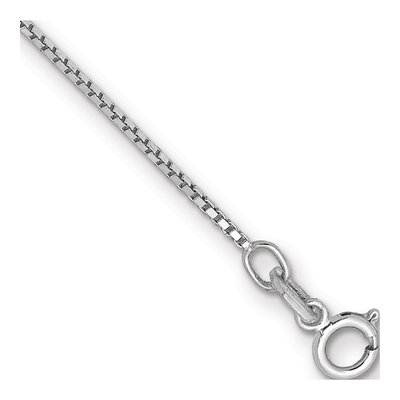 14K White Gold 0.9mm Box Chain Bracelet