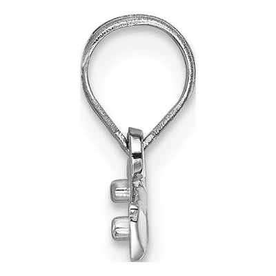 14K White Gold Large Diamond-Cut Number Top Charm – view 3