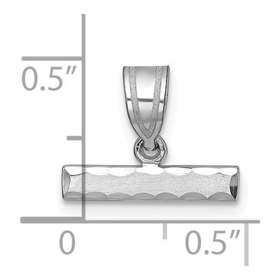 14K White Gold Large Diamond-Cut Number Top Charm – view 4