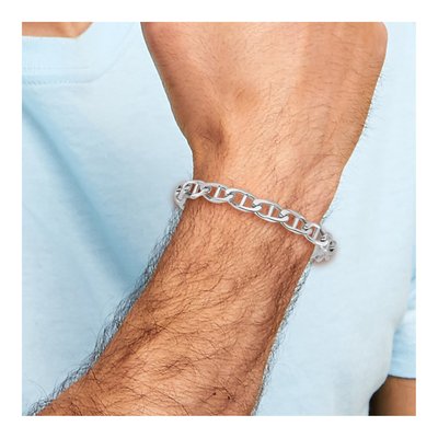 14K White Gold 9mm Anchor Chain Bracelet – view 4