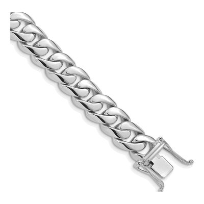 14K White Gold 10.8mm Curb Chain Bracelet