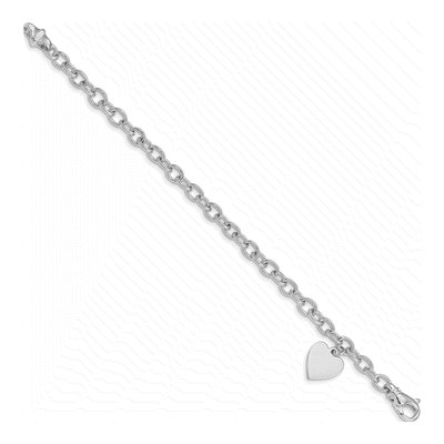 14K White Gold Heart Bracelet – view 3
