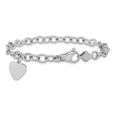 14K White Gold Heart Bracelet – view 4