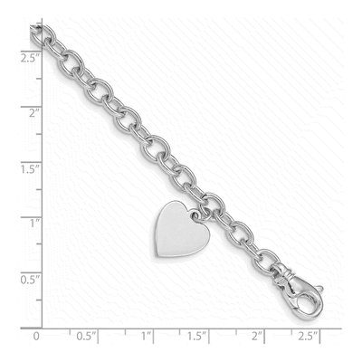 14K White Gold Heart Bracelet – view 5