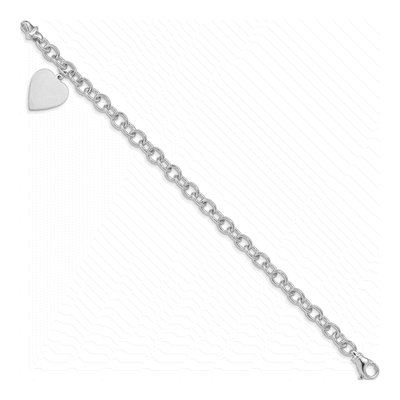 14K White Gold Heart Bracelet – view 2