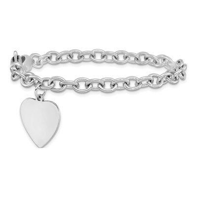 14K White Gold Heart Bracelet – view 3