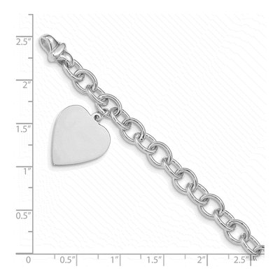 14K White Gold Heart Bracelet – view 4