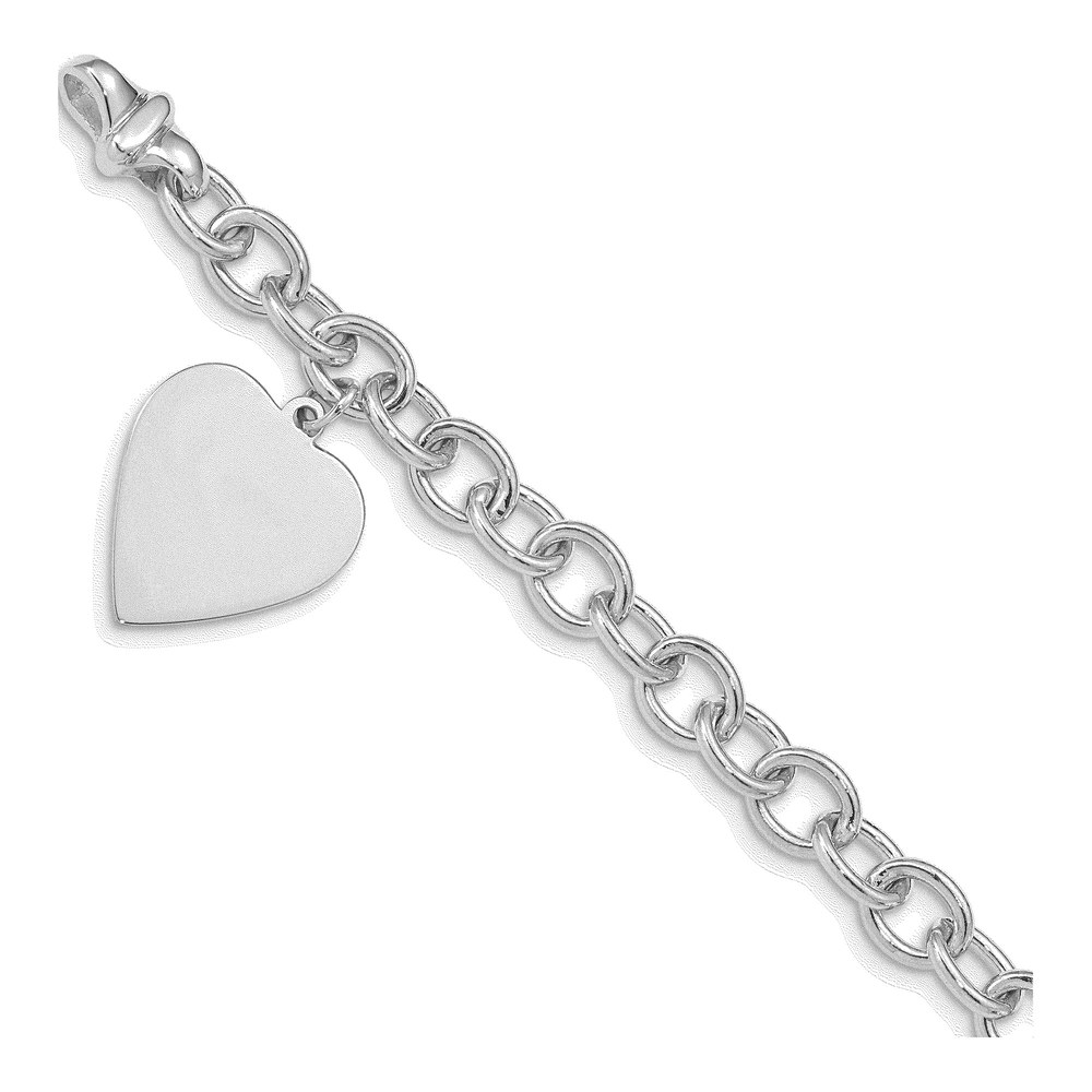 14K White Gold Heart Bracelet