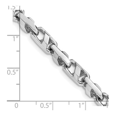 14K White Gold 5.5mm Fancy Link Chain Bracelet – view 2