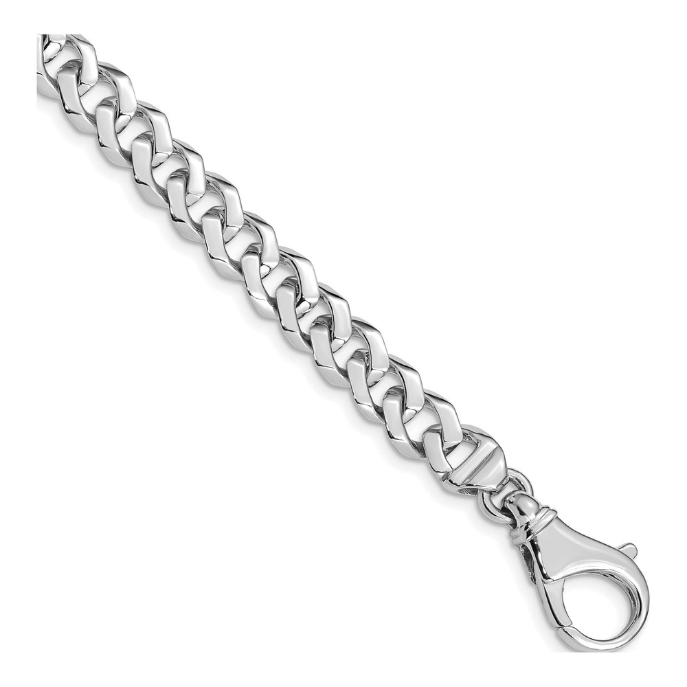 14K White Gold 8" Fancy Link Bracelet, Lobster Clasp