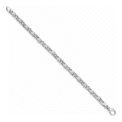 14K White Gold 5.4mm S-Link Fancy Link Chain Bracelet – view 2