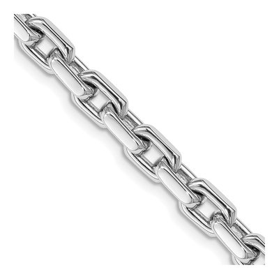 14K White Gold 5.3mm Fancy Link Chain Bracelet