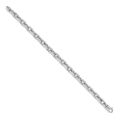 14K White Gold 7mm Fancy Link Chain Bracelet – view 2