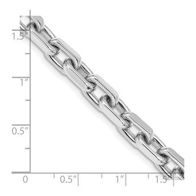14K White Gold 7mm Fancy Link Chain Bracelet – view 2