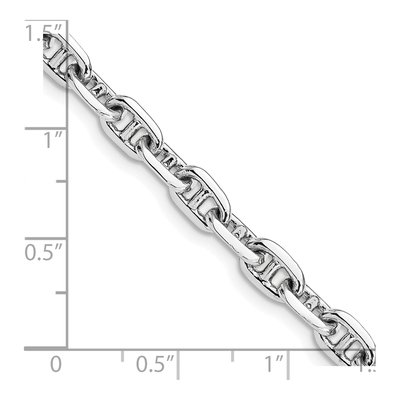 14K White Gold 5.1mm Fancy Link Chain Bracelet – view 2