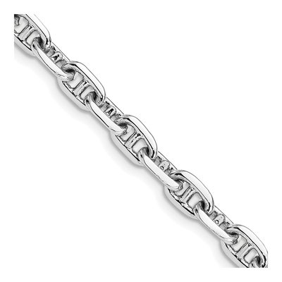 14K White Gold 5.1mm Fancy Link Chain Bracelet