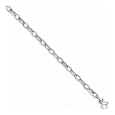 14K White Gold 6.6mm Fancy Link Chain Bracelet – view 2