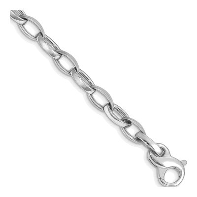 14K White Gold 6.6mm Fancy Link Chain Bracelet